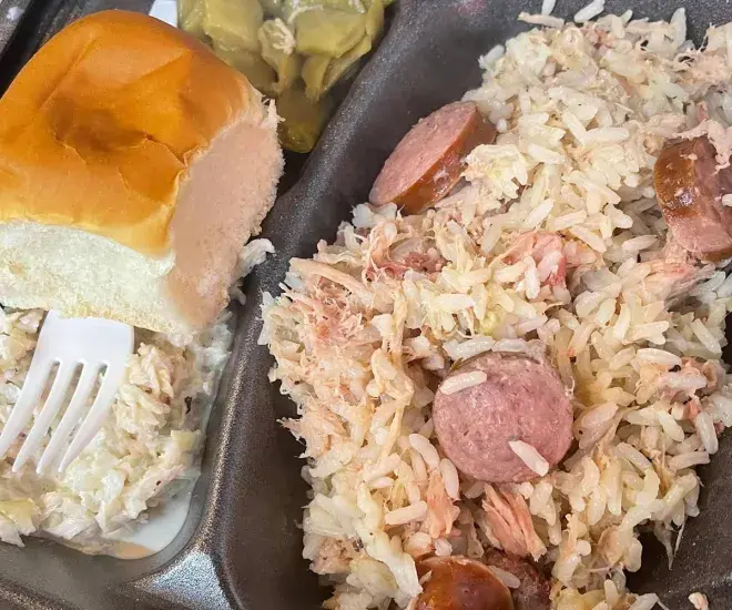 Shorty's Grill Chicken Bog lunch plate