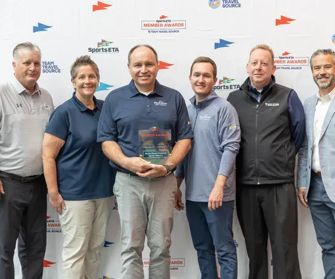 Myrtle Beach Regional Sports Alliance accepts 2024 Sports Tourism Organization of the Year award from Sports ETA