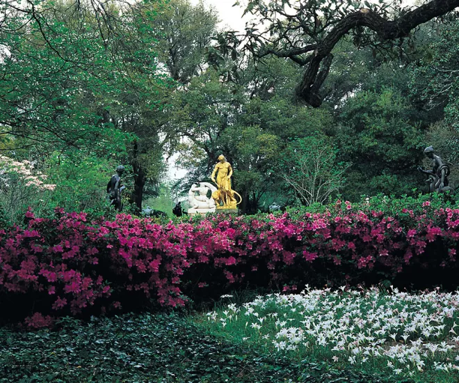 Sculptures and greenery at Brookgreen Gardens. 