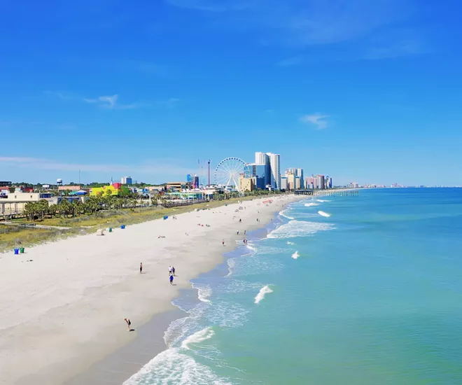 Myrtle Beach coastline aerial