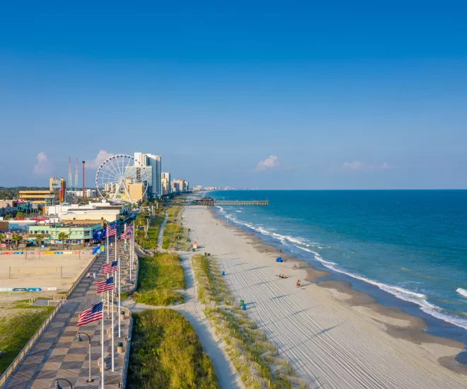 An aireal view of Myrtle Beach's coast. 