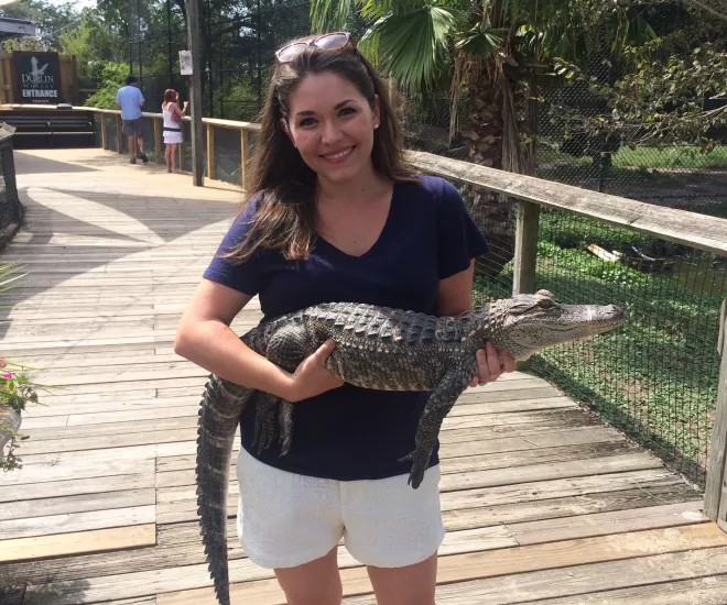Alligator Adventures woman with gator