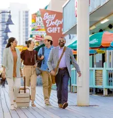 Meetings Group walking on the Boardwalk