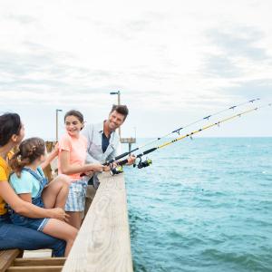 Family Fishing on Pier in Myrtle Beach