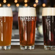 Gordon Biersch light to dark beers in 5 glasses