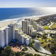 Ocean Creek Resort aerial with beach