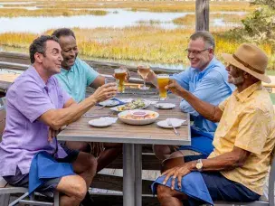 Military Reunion Group Eating at Murrells Inlet Marshwalk