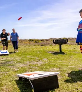 Sensory-Friendly Travel: Cornhole at Myrtle Beach State Park