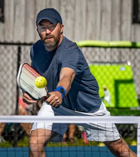 Man playing pickleball