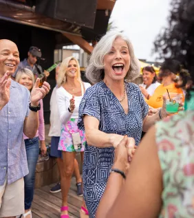 Dancing to live music at Ocean Annie's