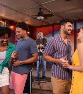 Dancing to Live Music at Hot Fish Club Gazebo