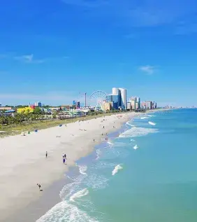 Myrtle Beach coastline aerial