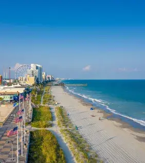 An aireal view of Myrtle Beach's coast.