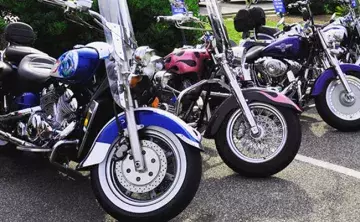 Parked motorcycles