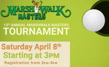 MarshWalk Tournament green graphic golf ball and hole