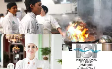 Chef in Kitchen and Chef in uniform with ICI logo