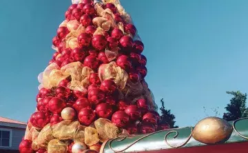Christmas tree with sleigh