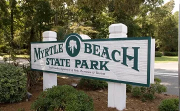 myrtle beach state park welcome sign