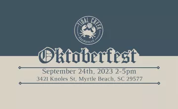Oktoberfest text graphic with Tidal Creek logo