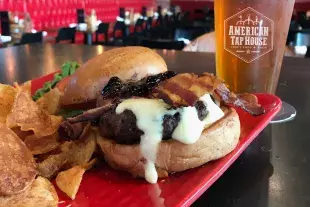 Burger with craft beer