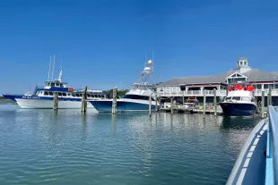 View of Boats at Crazy Sister Marina in Murrells Inlet. 