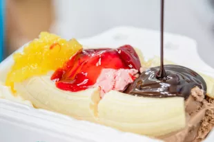 Drippy's Ice Cream banana split