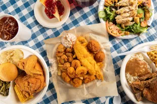 Big Mike's variety of soul food dishes