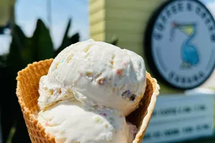 Coffee & Cream Cabana waffle cone ice cream