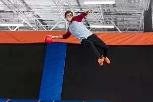 Sky Zone ball toss from the air