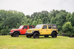 Myrtle Beach Jeep Rentals red and yellow jeep