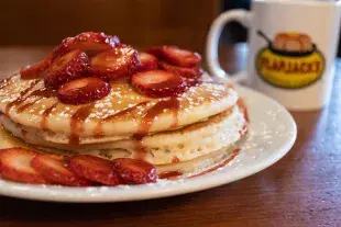 Flapjack's Pancake Cabin Strawberry Pancakes