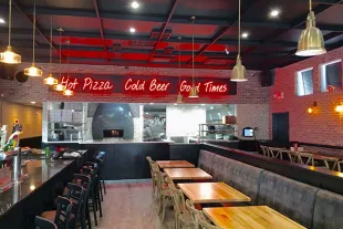 Interior with brick oven