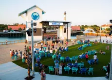 People in front of the Hangout