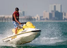 Man jet skiing along the coast of Myrtle Beach