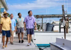 Military Reunion Group on docks at Murrells Inlet