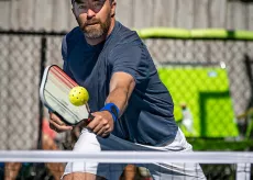 Man playing pickleball