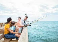 Family Fishing on Pier in Myrtle Beach