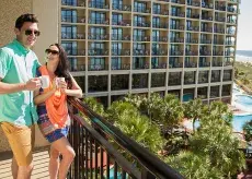 Beach Cove Resort aerial view with beach and ocean