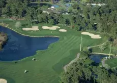 River Club golf course aerial of fairway