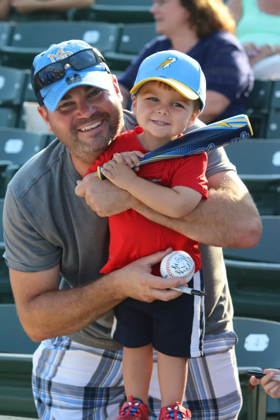 Baseball family at Pelicans game