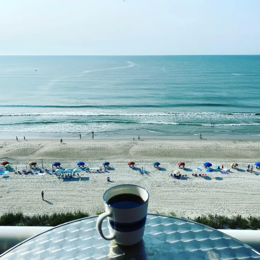 Coffee on balcony from hotel