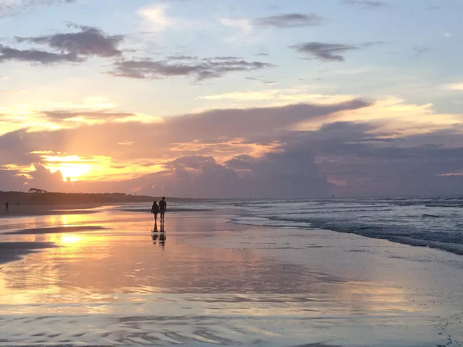 Sunrise walk on the beach