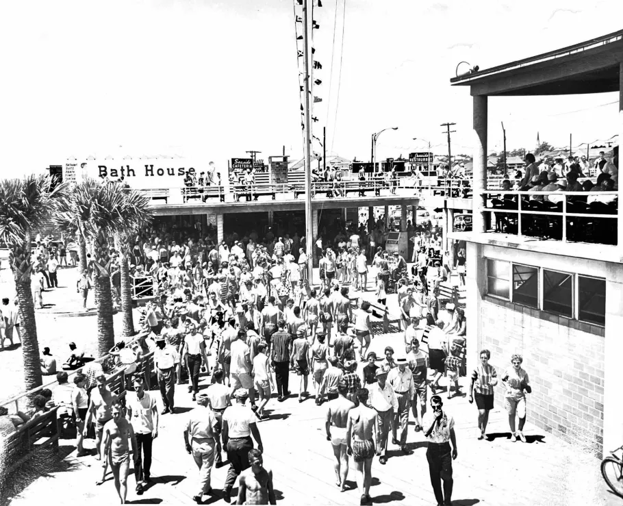 People enjoying the sun fun festival