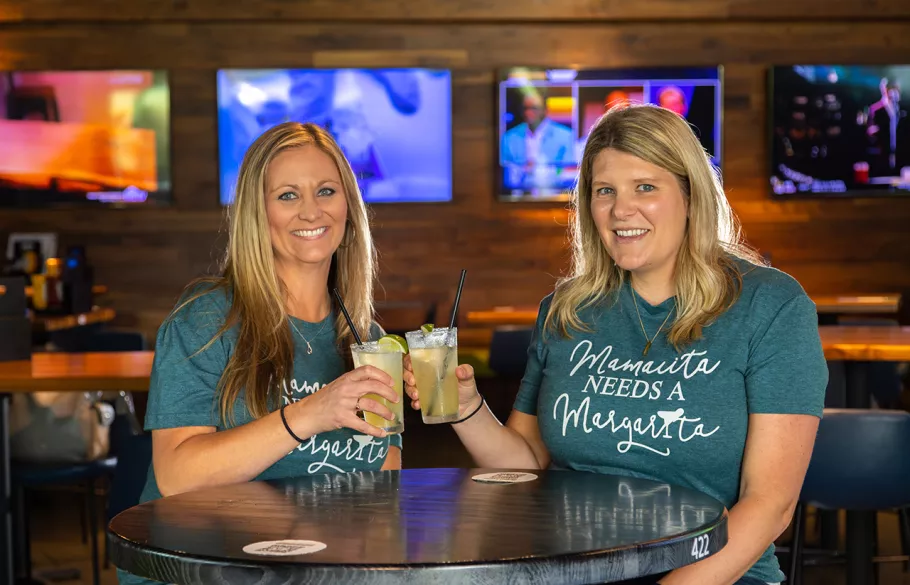Jen and Shannon of Myrtle Moms with Margaritas
