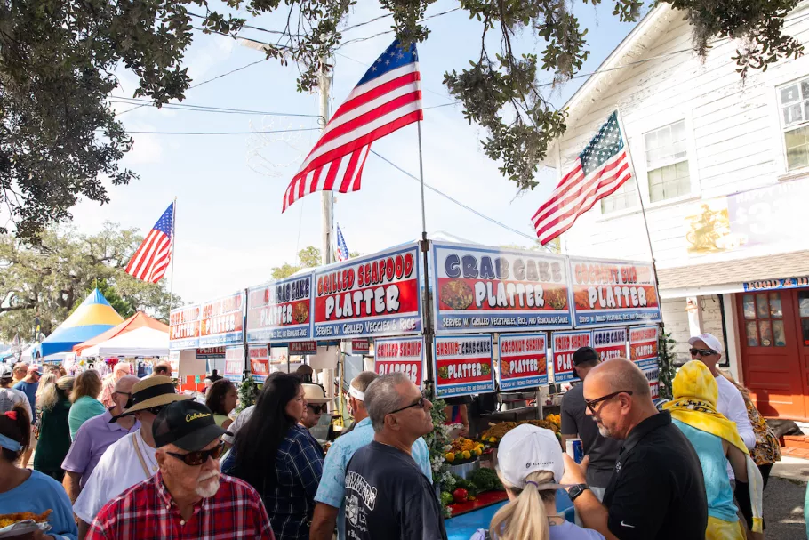 Crowd and Vendors at Little River Shrimpfest