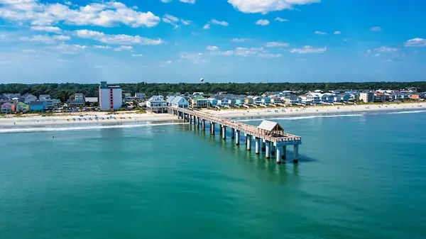 Aerial shot of new Surfside Beach Pier