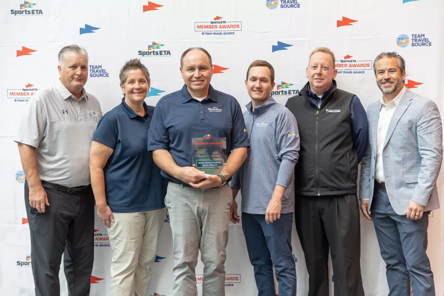 Myrtle Beach Regional Sports Alliance accepts 2024 Sports Tourism Organization of the Year award from Sports ETA