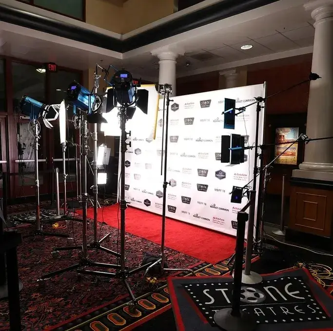 Red Carpet with lights at the MBIFF