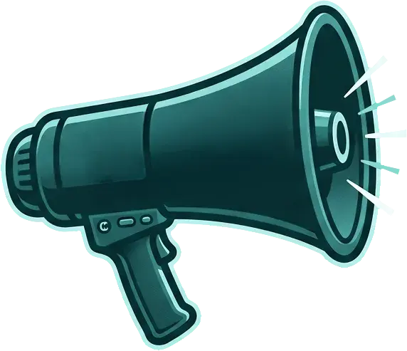 Green teal megaphone