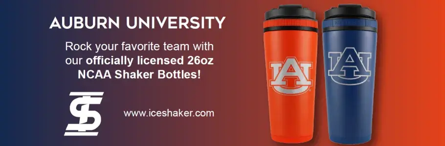 Officially licensed Auburn 26oz NCAA Shaker Bottles